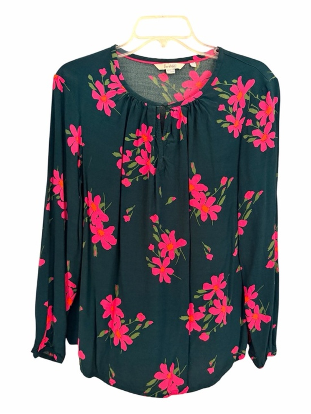 BODEN US14 Mara Green Pink Floral Top